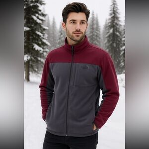 The North Face Burgundy and Gray Performance Jacket